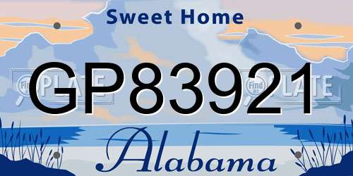 GP83921 Alabama License Plate