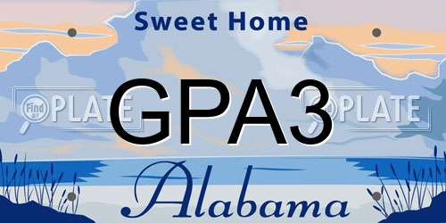 GPA3 Alabama License Plate
