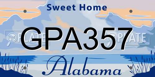 GPA357 Alabama License Plate