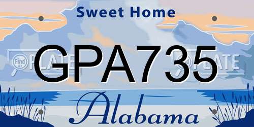 GPA735 Alabama License Plate