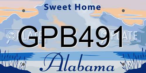GPB491 Alabama License Plate