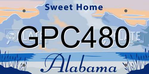 GPC480 Alabama License Plate