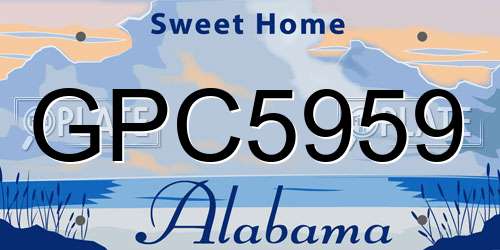 GPC5959 Alabama License Plate