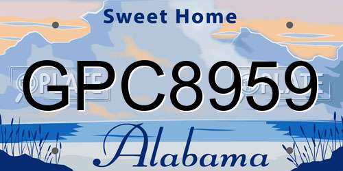 GPC8959 Alabama License Plate