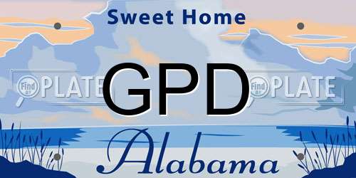 GPD Alabama License Plate