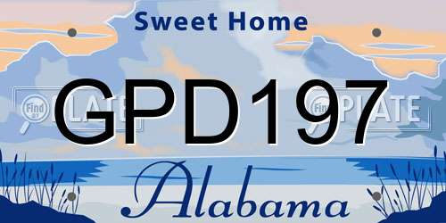 GPD197 Alabama License Plate