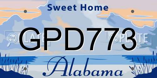GPD773 Alabama License Plate