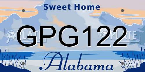 GPG122 Alabama License Plate