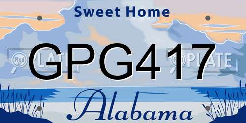 GPG417 Alabama License Plate