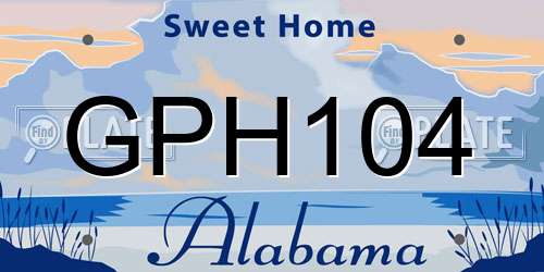 GPH104 Alabama License Plate