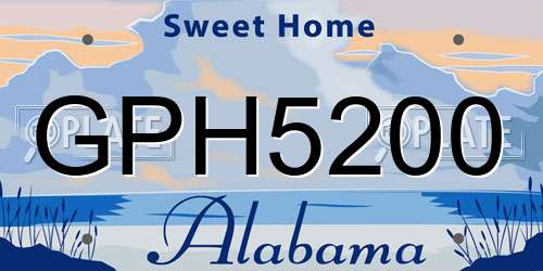 GPH5200 Alabama License Plate