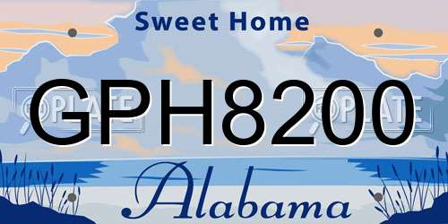 GPH8200 Alabama License Plate