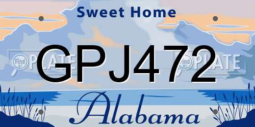 GPJ472 Alabama License Plate