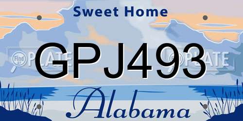GPJ493 Alabama License Plate