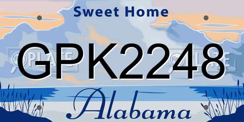 GPK2248 Alabama License Plate