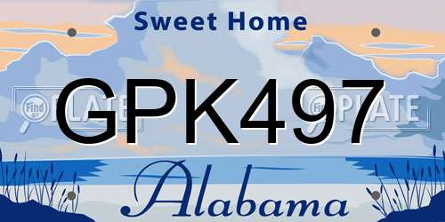 GPK497 Alabama License Plate