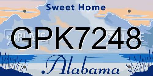 GPK7248 Alabama License Plate