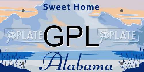 GPL Alabama License Plate