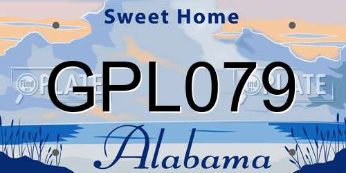 GPL079 Alabama License Plate