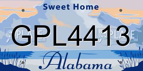 GPL4413 Alabama License Plate