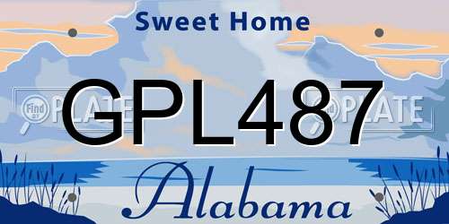 GPL487 Alabama License Plate