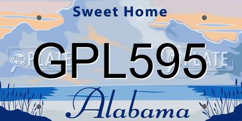 GPL595 Alabama License Plate