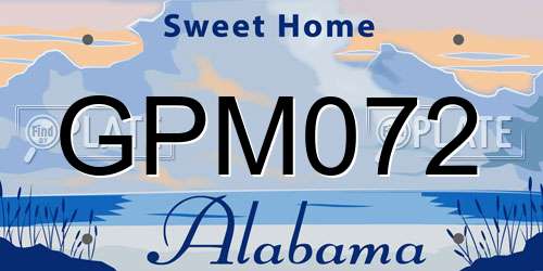 GPM072 Alabama License Plate