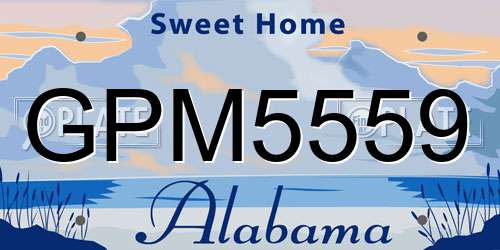 GPM5559 Alabama License Plate