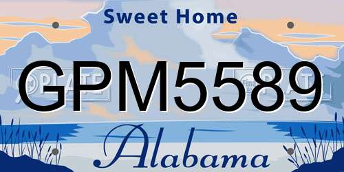 GPM5589 Alabama License Plate