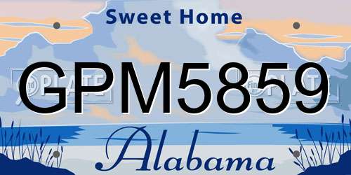 GPM5859 Alabama License Plate