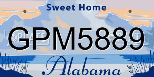 GPM5889 Alabama License Plate
