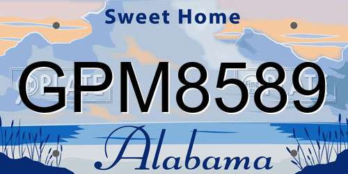 GPM8589 Alabama License Plate