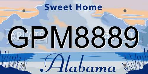 GPM8889 Alabama License Plate