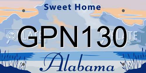 GPN130 Alabama License Plate