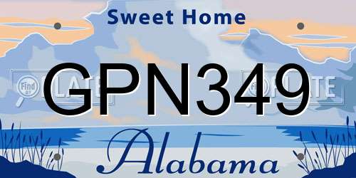 GPN349 Alabama License Plate