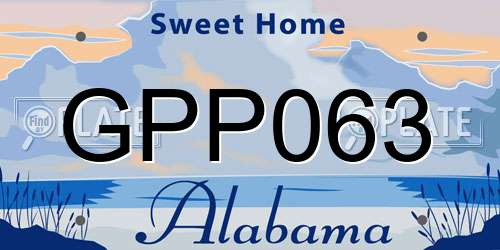 GPP063 Alabama License Plate