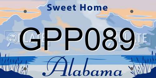GPP089 Alabama License Plate