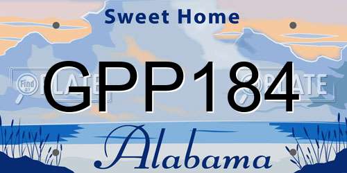GPP184 Alabama License Plate