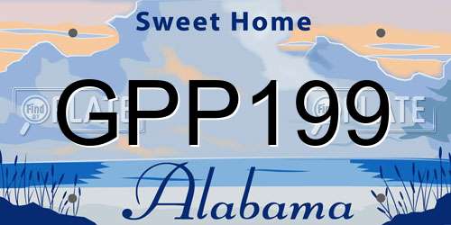 GPP199 Alabama License Plate