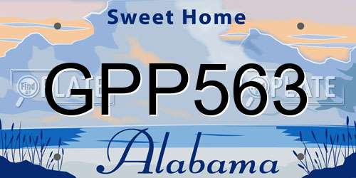 GPP563 Alabama License Plate