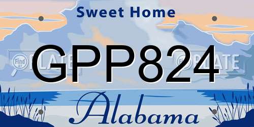 GPP824 Alabama License Plate