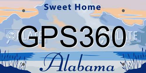 GPS360 Alabama License Plate