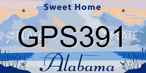 GPS391 Alabama License Plate