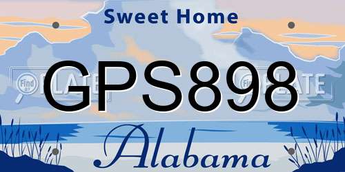GPS898 Alabama License Plate