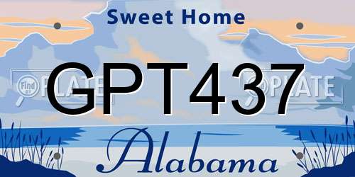 GPT437 Alabama License Plate