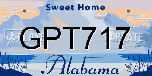 GPT717 Alabama License Plate