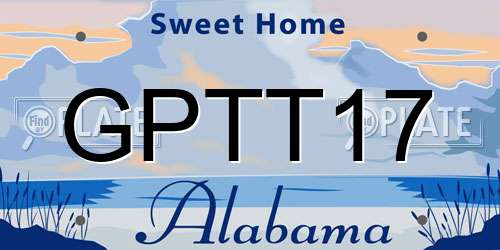 GPTT17 Alabama License Plate