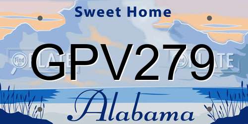 GPV279 Alabama License Plate