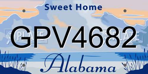 GPV4682 Alabama License Plate