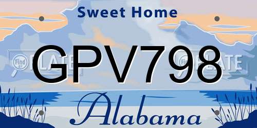 GPV798 Alabama License Plate